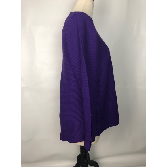 WOMEN'S ALFANI PLUS SIZE CORE SWEATER PURPLE - Picture 3 of 5